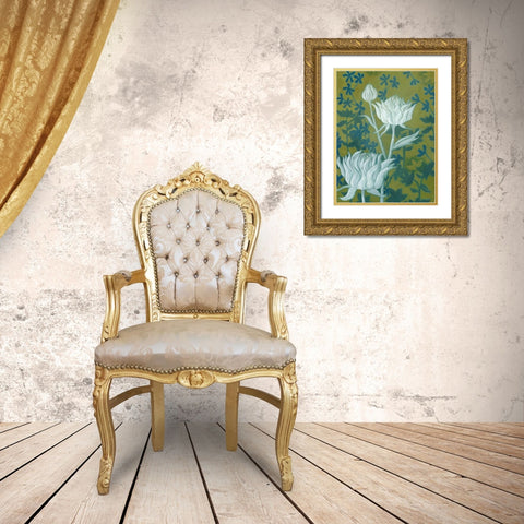 Wild Chrysanthemums II Gold Ornate Wood Framed Art Print with Double Matting by Popp, Grace