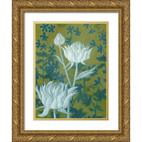 Wild Chrysanthemums II Gold Ornate Wood Framed Art Print with Double Matting by Popp, Grace