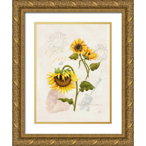 Romantic Sunflower I Gold Ornate Wood Framed Art Print with Double Matting by Reynolds, Jade