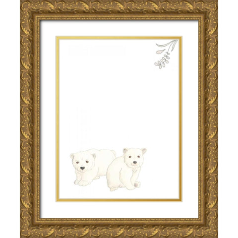 Baby Animals II Gold Ornate Wood Framed Art Print with Double Matting by Vess, June Erica