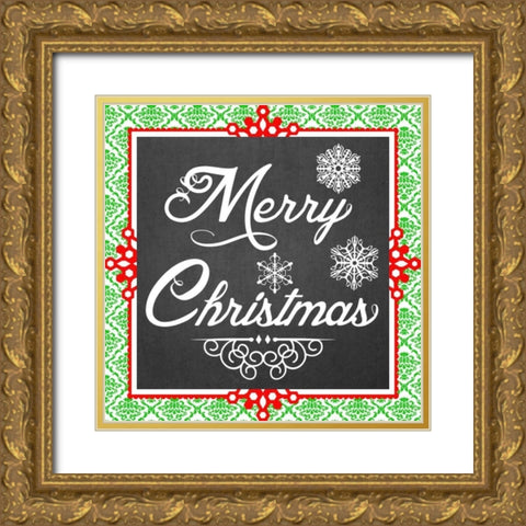 Let it Snow I Gold Ornate Wood Framed Art Print with Double Matting by Vess, June Erica