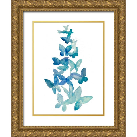 Butterfly Falls I Gold Ornate Wood Framed Art Print with Double Matting by Popp, Grace