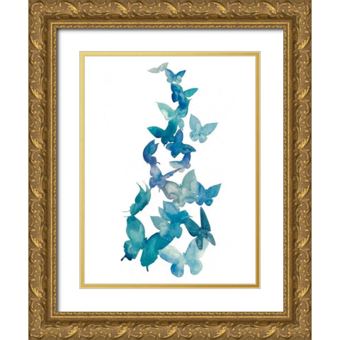 Butterfly Falls II Gold Ornate Wood Framed Art Print with Double Matting by Popp, Grace