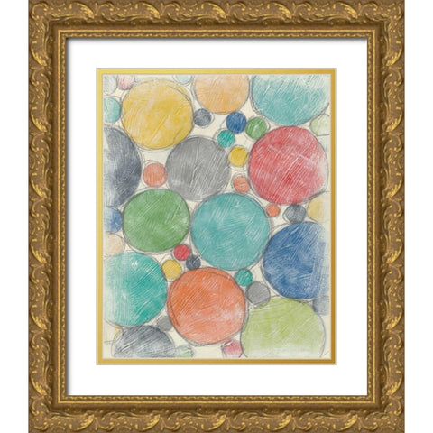 Twirl I 2-Up Gold Ornate Wood Framed Art Print with Double Matting by Zarris, Chariklia