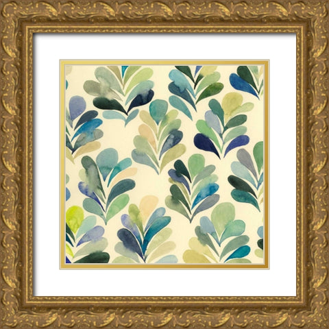 Watercolor Palms I Gold Ornate Wood Framed Art Print with Double Matting by Popp, Grace