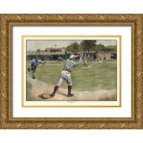 Thrown out on 2nd 1887 Gold Ornate Wood Framed Art Print with Double Matting by Gaul