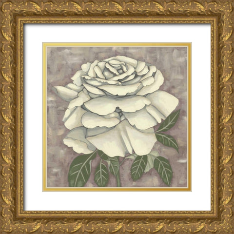 Silver Rose II Gold Ornate Wood Framed Art Print with Double Matting by Zarris, Chariklia