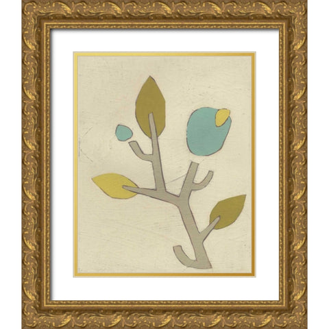 Simple Stems IV Gold Ornate Wood Framed Art Print with Double Matting by Vess, June Erica