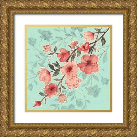 Cherry Blossom Shadows II Gold Ornate Wood Framed Art Print with Double Matting by Popp, Grace