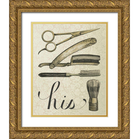 Antique Toilette iV Gold Ornate Wood Framed Art Print with Double Matting by Popp, Grace
