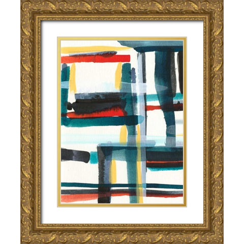 Book Shelf II Gold Ornate Wood Framed Art Print with Double Matting by Fuchs, Jodi