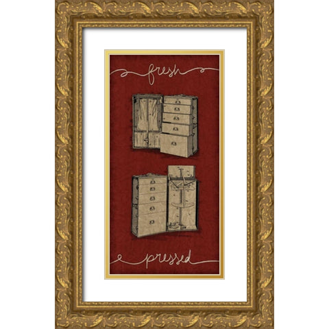 Pressed II Gold Ornate Wood Framed Art Print with Double Matting by Pied Piper Creative