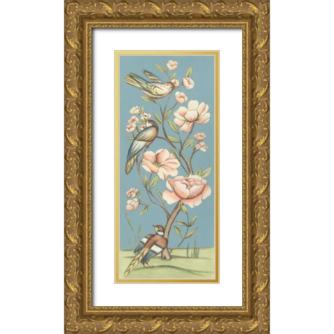 Pastel Chinoiserie I 2-Up Gold Ornate Wood Framed Art Print with Double Matting by Zarris, Chariklia