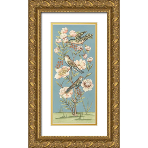 Pastel Chinoiserie II 2-Up Gold Ornate Wood Framed Art Print with Double Matting by Zarris, Chariklia