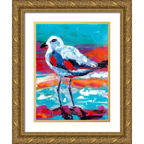 Seaside Birds I Gold Ornate Wood Framed Art Print with Double Matting by Vitaletti, Carolee