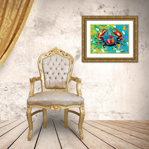Seaside Crab I Gold Ornate Wood Framed Art Print with Double Matting by Vitaletti, Carolee