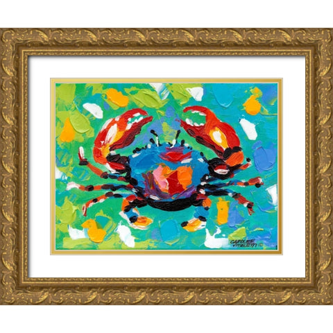 Seaside Crab I Gold Ornate Wood Framed Art Print with Double Matting by Vitaletti, Carolee