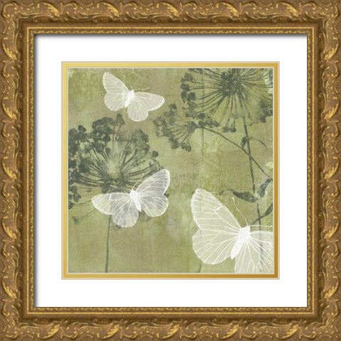 Dandelion and Wings I Gold Ornate Wood Framed Art Print with Double Matting by Goldberger, Jennifer