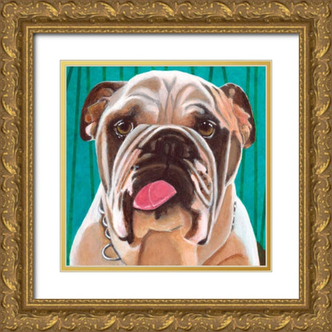 Dlynns Dogs - Bosco Gold Ornate Wood Framed Art Print with Double Matting by Roll, Dylnn