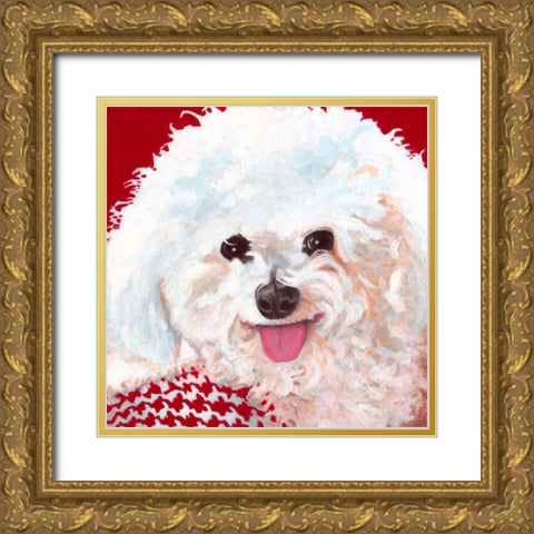 Dlynns Dogs - Marie Gold Ornate Wood Framed Art Print with Double Matting by Roll, Dylnn