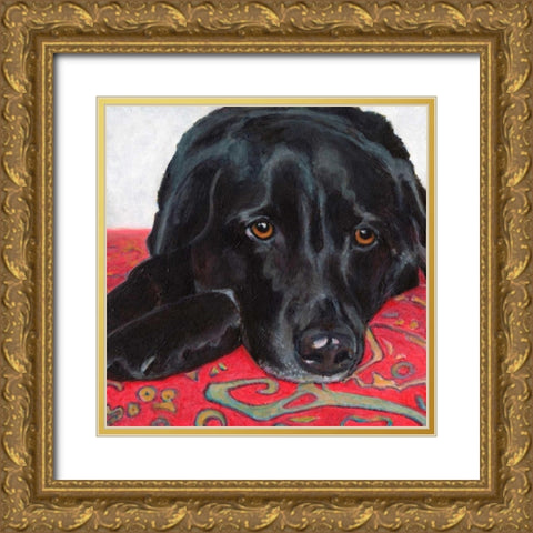 Dlynns Dogs - Tallulah Gold Ornate Wood Framed Art Print with Double Matting by Roll, Dylnn