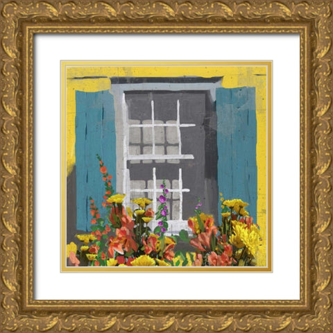 Window Floral I Gold Ornate Wood Framed Art Print with Double Matting by Novak, Rick
