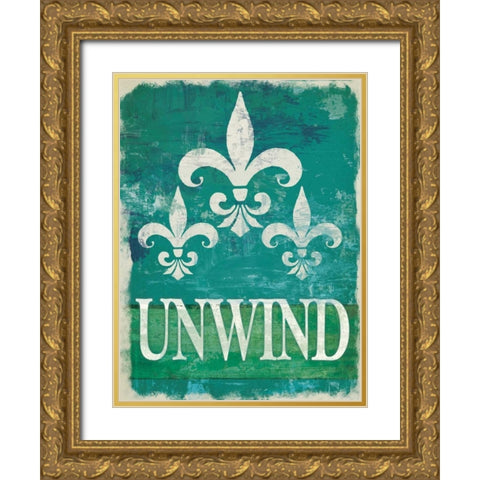 Renew - Unwind II Gold Ornate Wood Framed Art Print with Double Matting by Pied Piper Creative