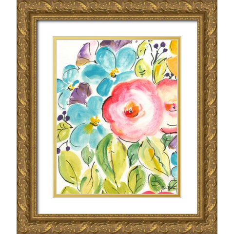 Flower Delight II Gold Ornate Wood Framed Art Print with Double Matting by Minasian, Julia