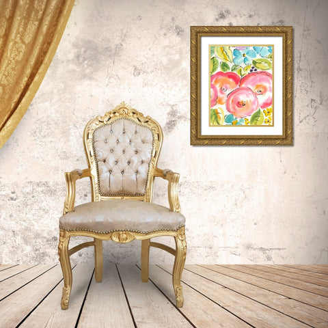 Flower Delight III Gold Ornate Wood Framed Art Print with Double Matting by Minasian, Julia
