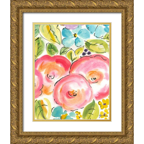 Flower Delight III Gold Ornate Wood Framed Art Print with Double Matting by Minasian, Julia