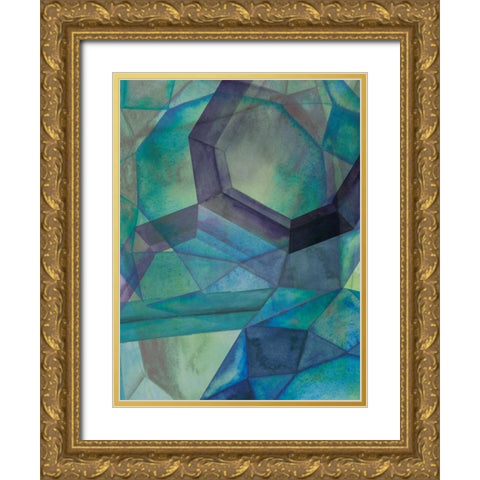 Gemstones III Gold Ornate Wood Framed Art Print with Double Matting by Popp, Grace