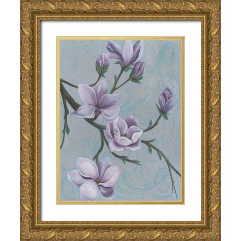 Branches of Magnolia II Gold Ornate Wood Framed Art Print with Double Matting by Popp, Grace