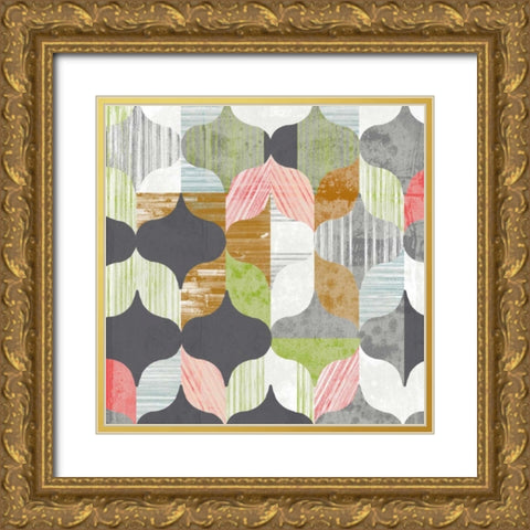 Arabesque Shapes I Gold Ornate Wood Framed Art Print with Double Matting by Goldberger, Jennifer
