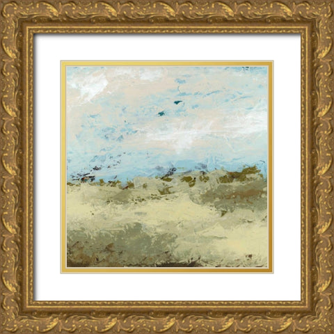 Green Fields II Gold Ornate Wood Framed Art Print with Double Matting by Vess, June Erica