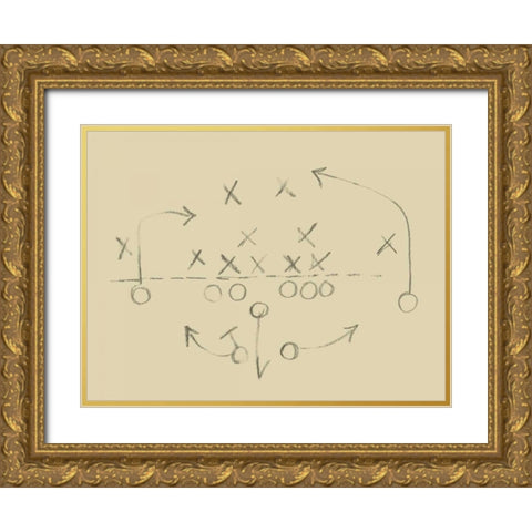 Playbook II Gold Ornate Wood Framed Art Print with Double Matting by Harper, Ethan