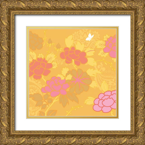 Mays Roses I Gold Ornate Wood Framed Art Print with Double Matting by Evelia Designs