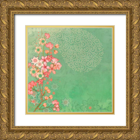 Tokyo Cherry III Gold Ornate Wood Framed Art Print with Double Matting by Evelia Designs