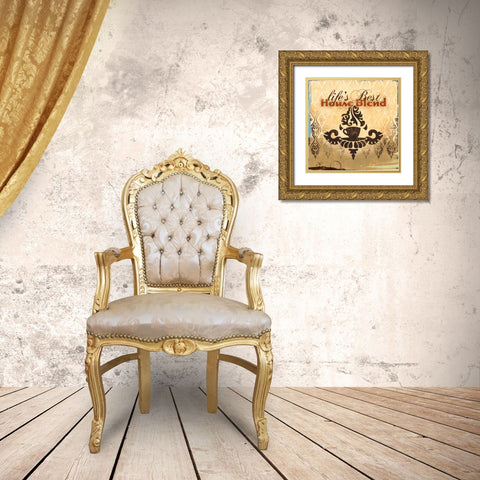 Coffee House II Gold Ornate Wood Framed Art Print with Double Matting by Evelia Designs