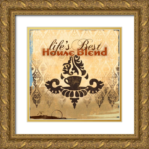 Coffee House II Gold Ornate Wood Framed Art Print with Double Matting by Evelia Designs