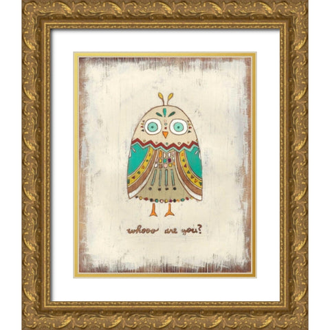 The Hoots I Gold Ornate Wood Framed Art Print with Double Matting by Vess, June Erica