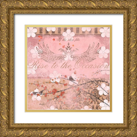 Haute in Pink II Gold Ornate Wood Framed Art Print with Double Matting by Evelia Designs