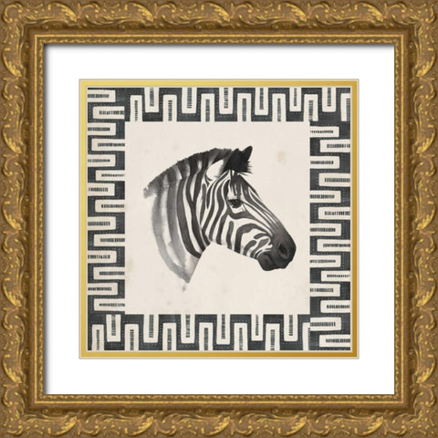 Safari Zebra I Gold Ornate Wood Framed Art Print with Double Matting by Popp, Grace