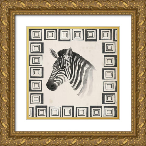 Safari Zebra II Gold Ornate Wood Framed Art Print with Double Matting by Popp, Grace