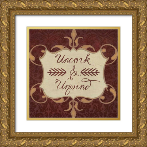 Inspired Wine V Gold Ornate Wood Framed Art Print with Double Matting by Vision Studio