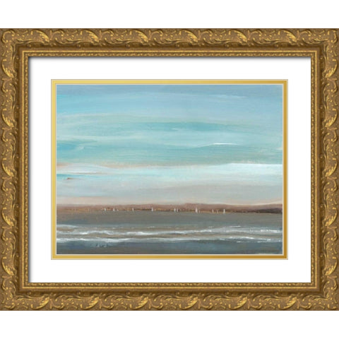 Distant Coast II Gold Ornate Wood Framed Art Print with Double Matting by OToole, Tim