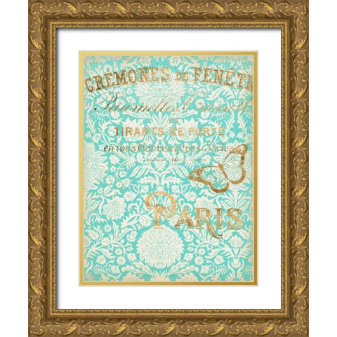 Paris in Gold II Gold Ornate Wood Framed Art Print with Double Matting by Goldberger, Jennifer