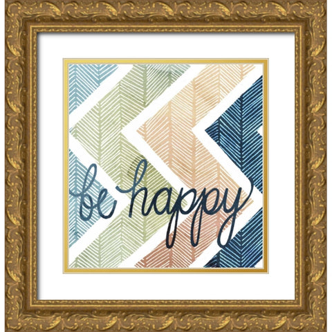 Arrow Typography II Gold Ornate Wood Framed Art Print with Double Matting by Popp, Grace