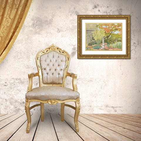 Watercolor Garden I Gold Ornate Wood Framed Art Print with Double Matting by Miller, Dianne