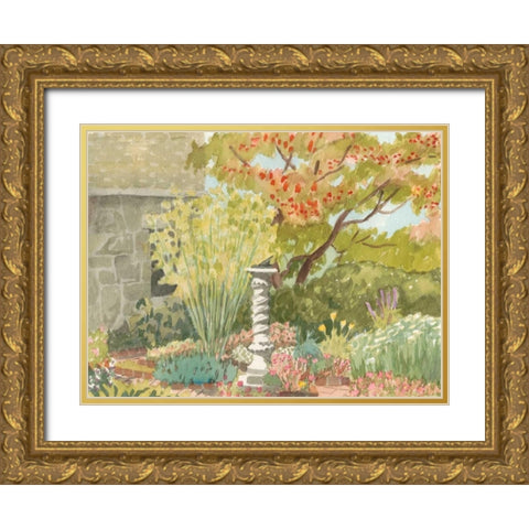 Watercolor Garden I Gold Ornate Wood Framed Art Print with Double Matting by Miller, Dianne