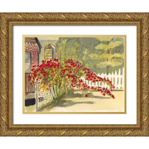 Watercolor Garden VI Gold Ornate Wood Framed Art Print with Double Matting by Miller, Dianne